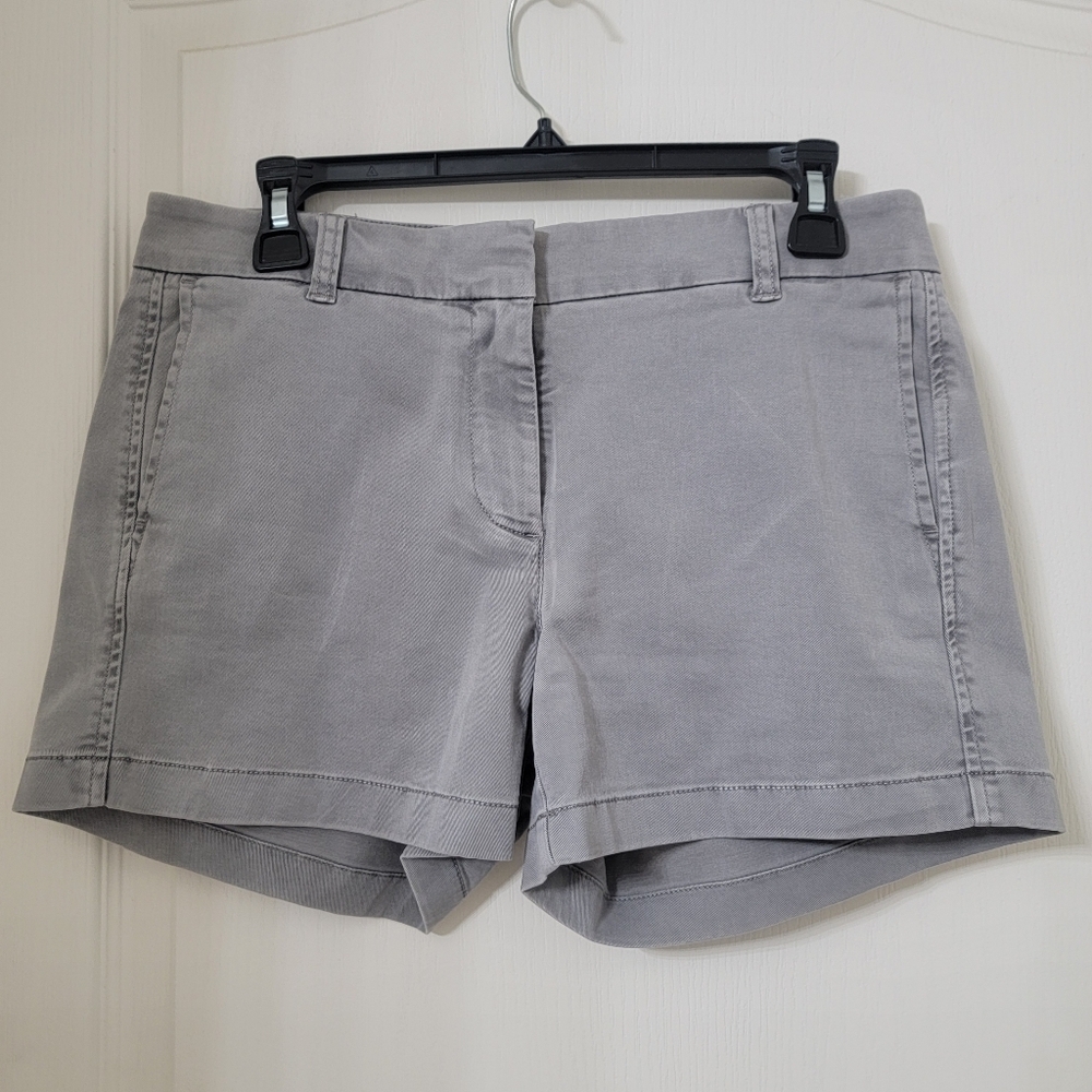 J. Crew Size 4 Washed Gray Stretch 4" Chino Shorts, Gently Used Condition